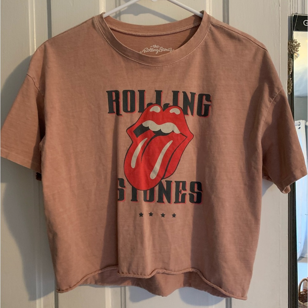 vintage cropped rolling stones tee